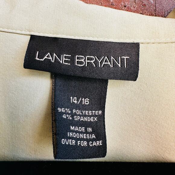 Lane Bryant Tan Button Up Long Sleeve Blouse 14/16 Size - Picture 3 of 4